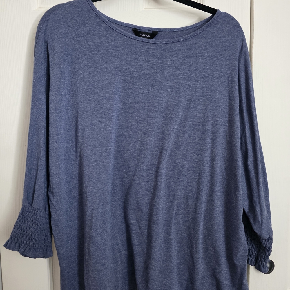 Dokotoo Blue 3/4 Sleeve Women's Top